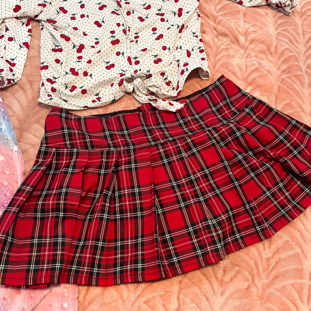 Royal Bones Plaid Skirt